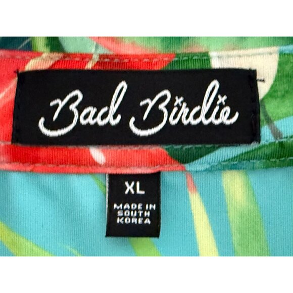 Bad Birdie Mens XL Hawaiian Floral Polo Shirt Tropical Short Sleeve Polyester - Picture 7 of 8